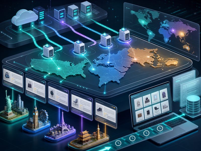 Rotating residential proxy lanes for regional promotion audits